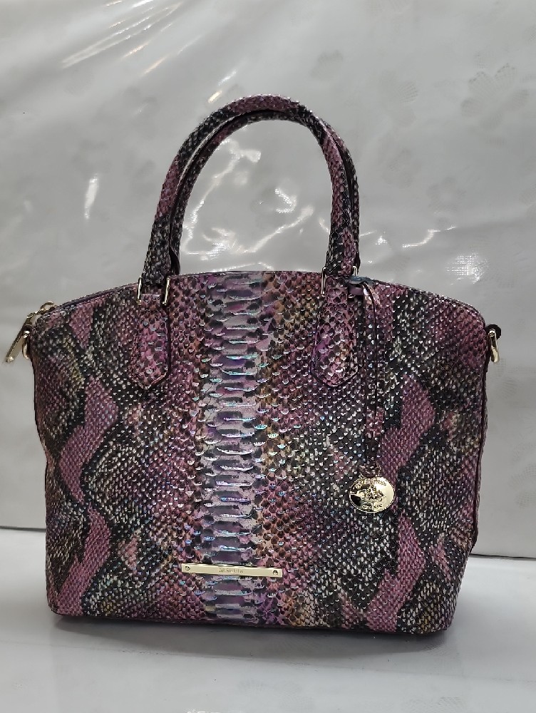 Brahmin New Duxbury Medium Satchel In Berry Opal Seville